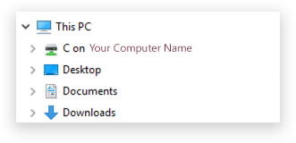 A screenshot of File Explorer with the local C drive selected